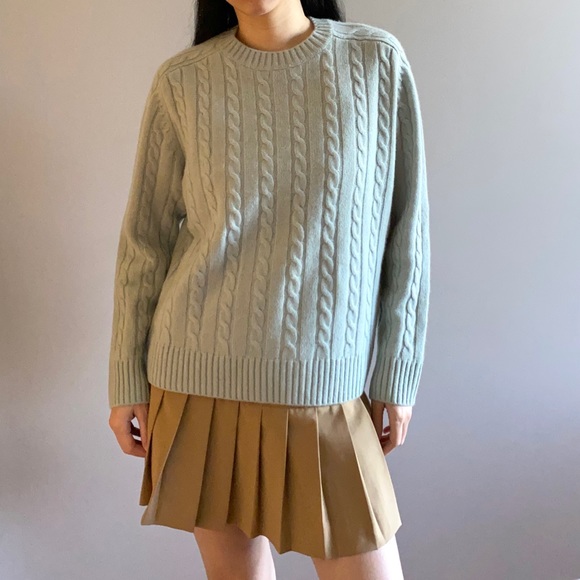 Zara cashmere cable knit sweater sea green - Picture 9 of 9